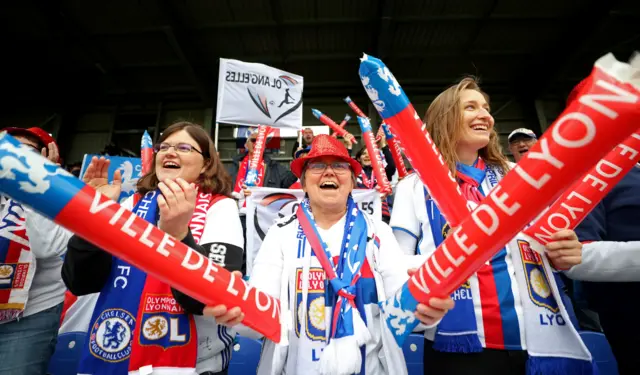 Lyon fans celebrate