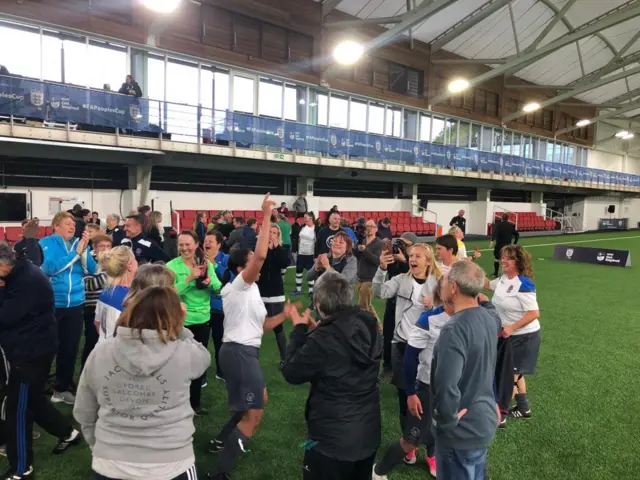 Birmingham WFW Blues win the women's walking football  category