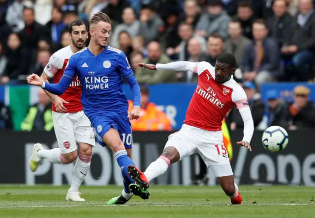 Ainsley Maitland-Niles fouls James Maddison