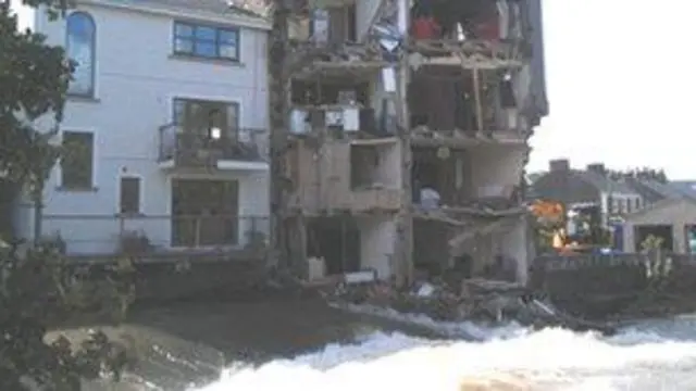 Collapsed house