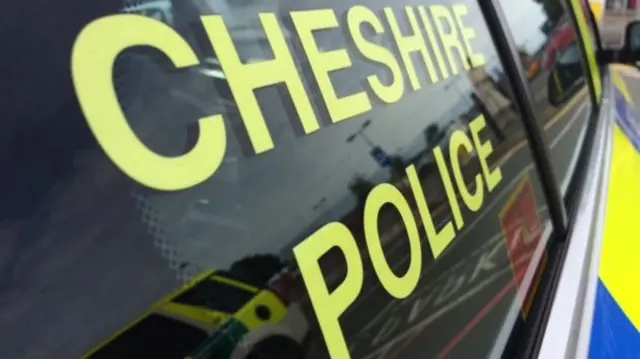 Cheshire Police sign on car