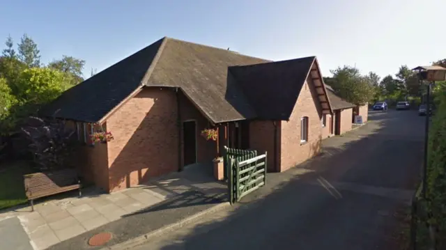 Brimfield Village Hall which contains the post office