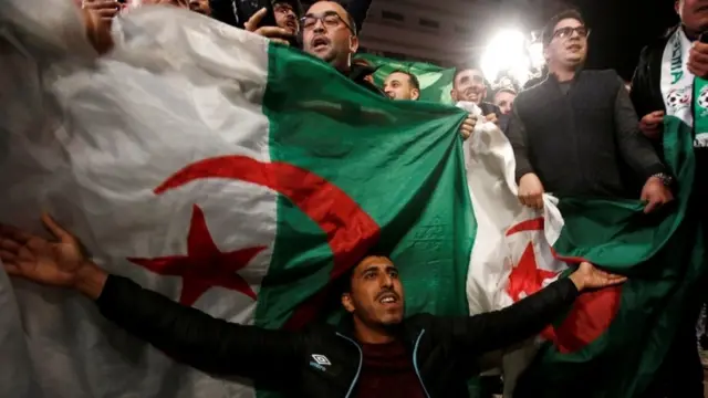 Protesters in Algeria