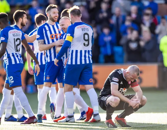 Hamilton's Darian MacKinnon is left disconsolate against Kilmarnock