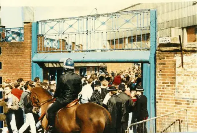 Scene outside Hillsborough stadium on day of disaster