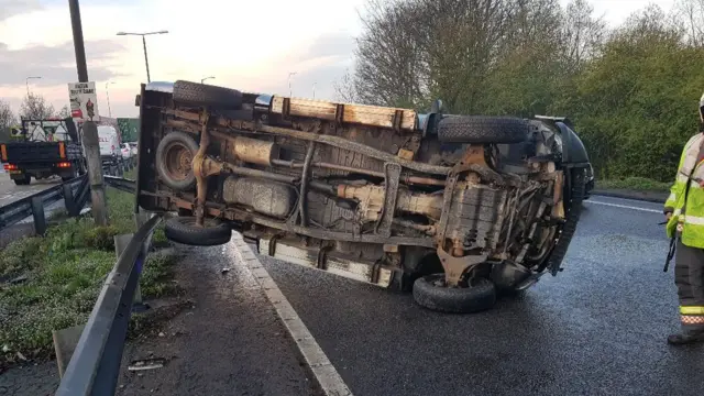 Overturned car