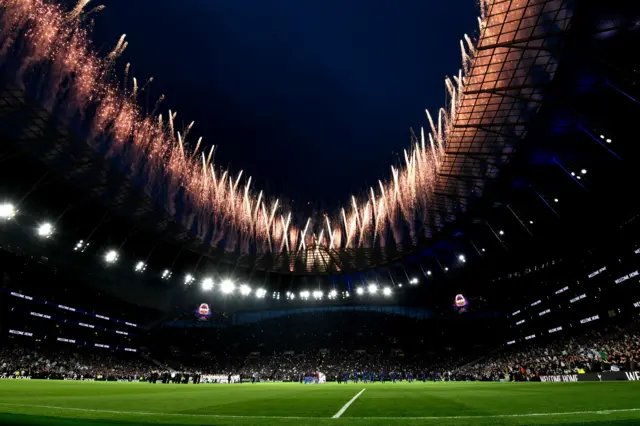 Fireworks at Tottenham Hotspur Stadium