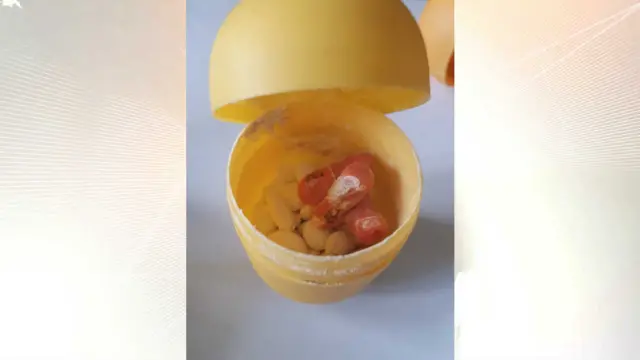 Drugs hidden inside a Kinder egg