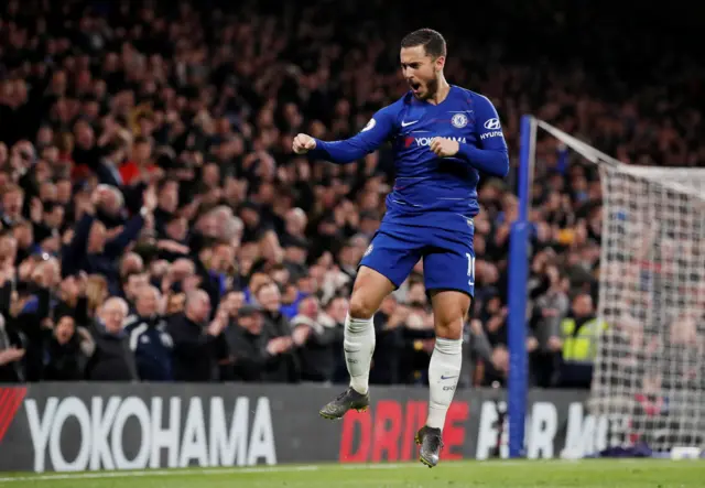 Eden Hazard celebrates