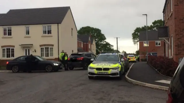 Police on Rosemary Drive in Shavington on Friday