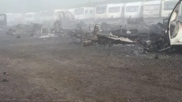 Burnt caravan site