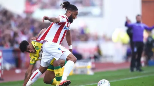 Ashley Williams in action for Stoke City this season