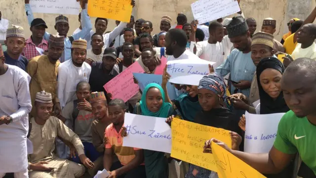 Students in Kano calling for the release of Zainab Aliyu