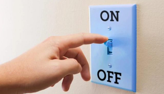 Light switch with off/on markings