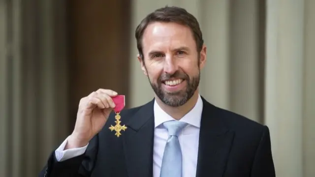 Gareth Southgate with his OBE