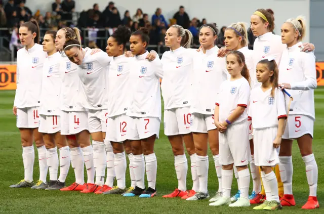 England women before kick-off