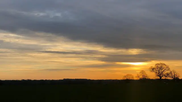 Sunset in Church Broughton