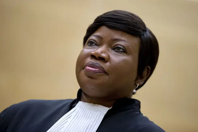 Fatou Bensouda waits for former vice-president in the transitional government of the Democratic Republic of the Congo to enter the court room of the International Criminal Court (ICC) to stand trial on charges including corruptly influencing witnesses by giving them money and instructions to provide false testimony, and presenting false evidence, at The Hague, the Netherlands, on September 29, 2015