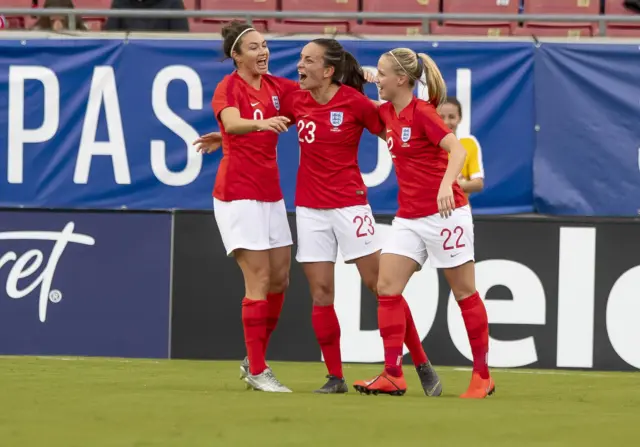 England players celebrate