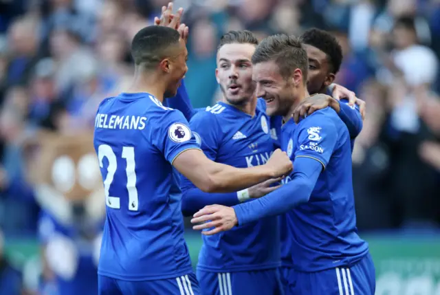 Jamie Vardy, James Maddison, Youri Tielemans, Leicester City