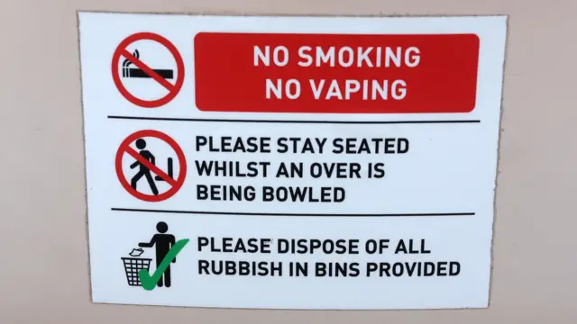 Warning sign at the Ageas Bowl