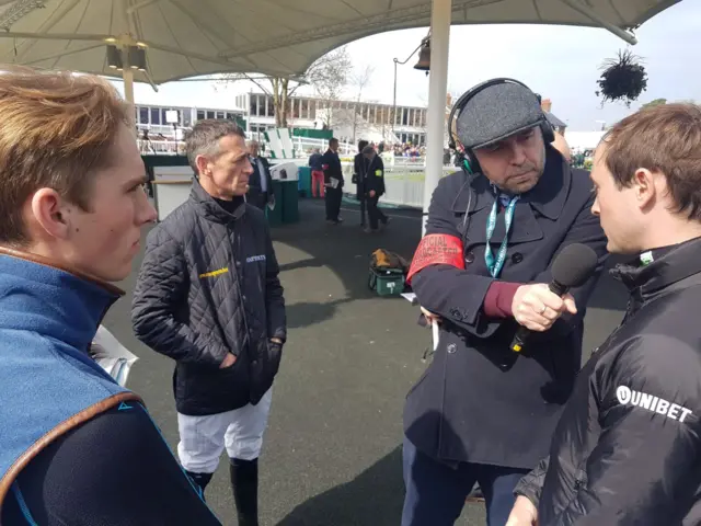 Davy Russell, Nico de Boinville and Harry Cobden