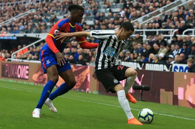 Aaron Wan-Bissaka and Miguel Almiron