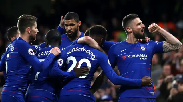 Chelsea players celebrate