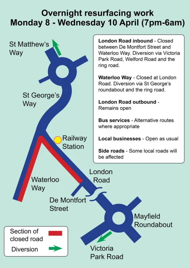 Map of road closure