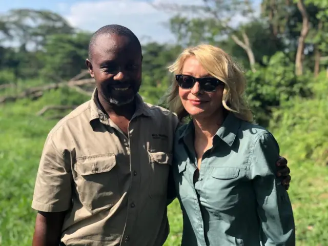 US citizen Kimberly Endicott and her guide Jean-Paul Mirenge