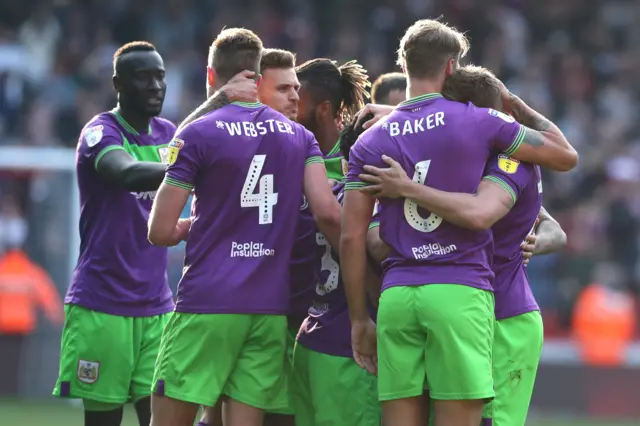 Bristol City celebrate a goal
