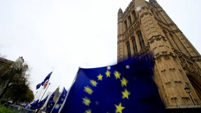 EU flag outside Parliament