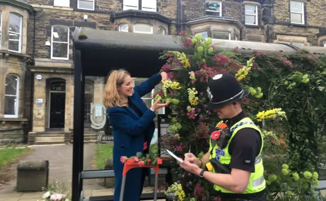 Flowery bus stop