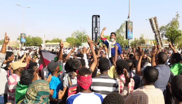 Protesters in Sudan