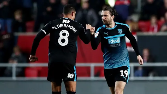 Jay Rodriguez celebrates
