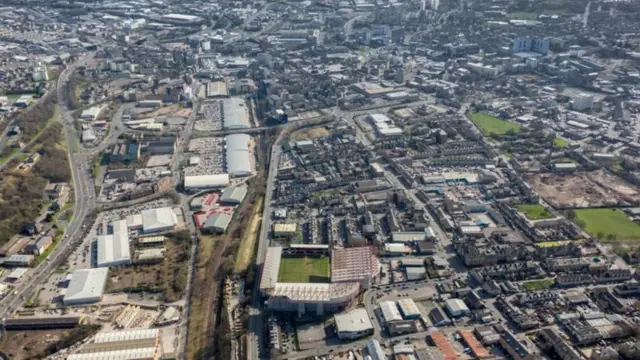 A drone picture of Bradford