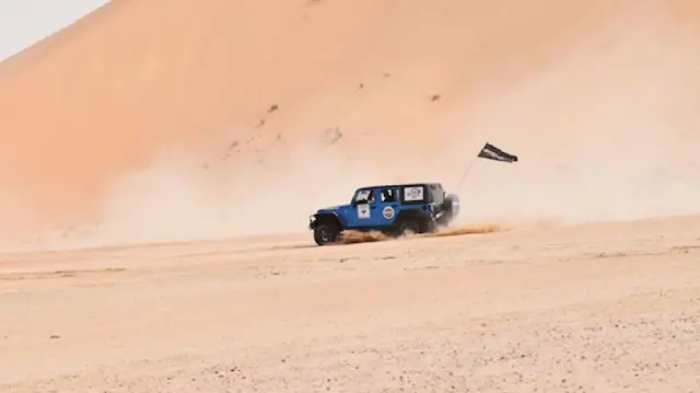 Car in desert