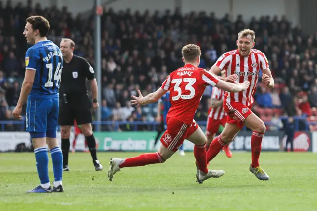 Charlie Wyke celebrates for Sunderland