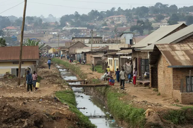 Slum area of Kampala, capital city of Uganda