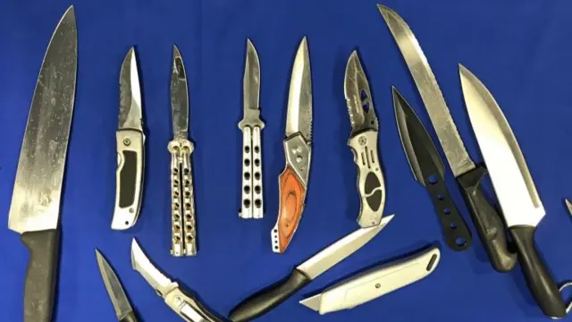 Knifes seized by police in Manchester