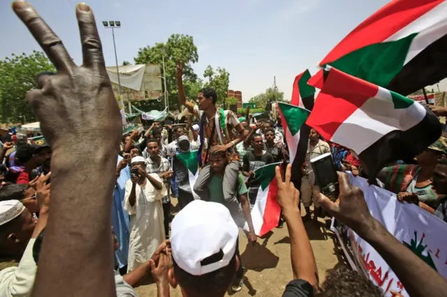 Protesters in Sudan