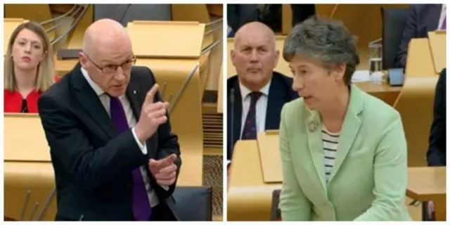 John Swinney and Liz Smith clash over subject choices