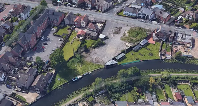 Aerial view of potential care home location