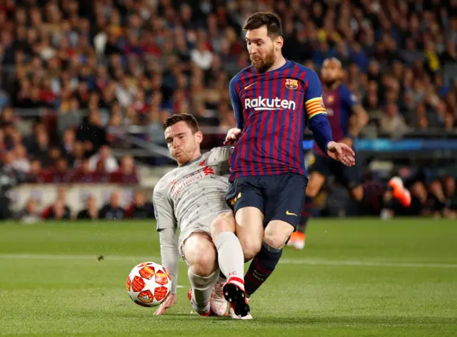 Andrew Robertson and Lionel Messi