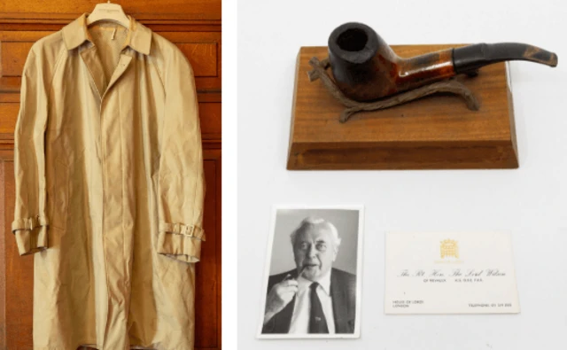 Coat and pipe belonging to Harold Wilson