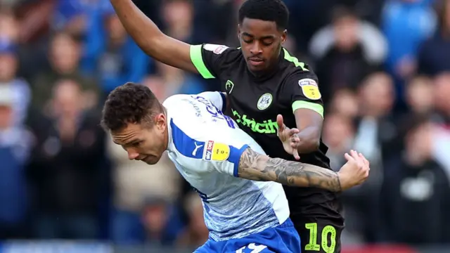 Tranmere Rovers' Kieron Morris (left) and Reece Brown Rovers' Reece Brown