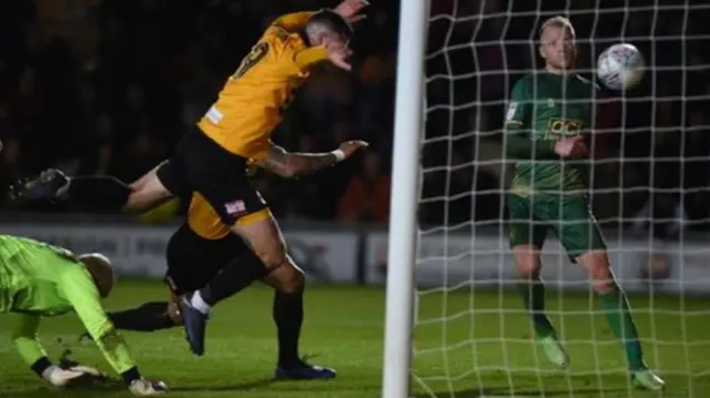 Newport striker Padraig Amond