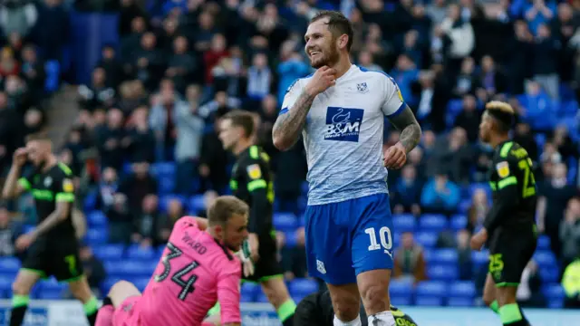 James Norwood of Tranmere Rovers rues a missed chance