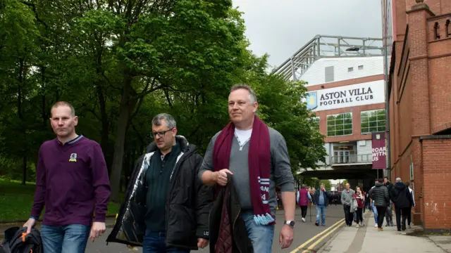 Villa fans arrive