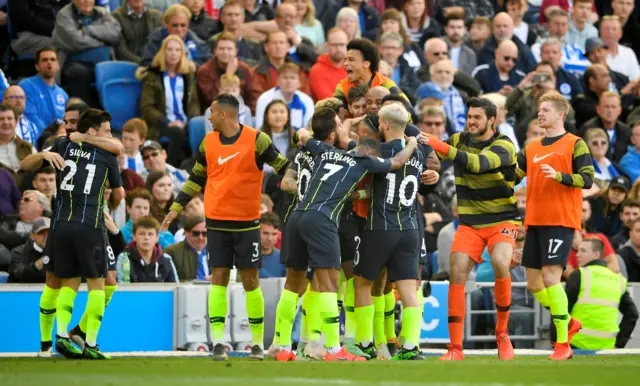 Manchester City celebrating